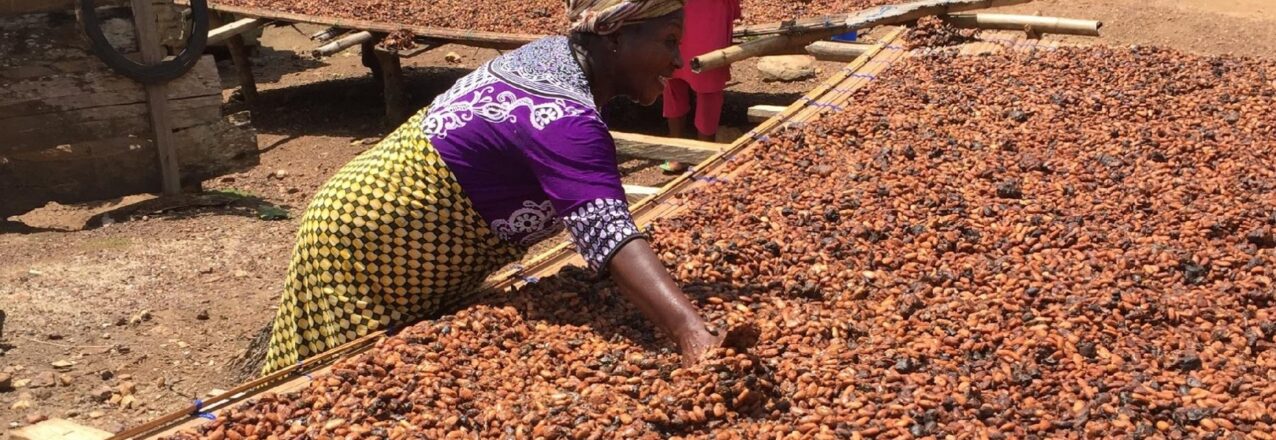 female cocoa worker in Ghana
