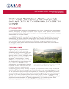 thumbnail image of page of 1 of Why Forest and Forest Land Allocation is Critical to Sustainable Forestry in Vietnam