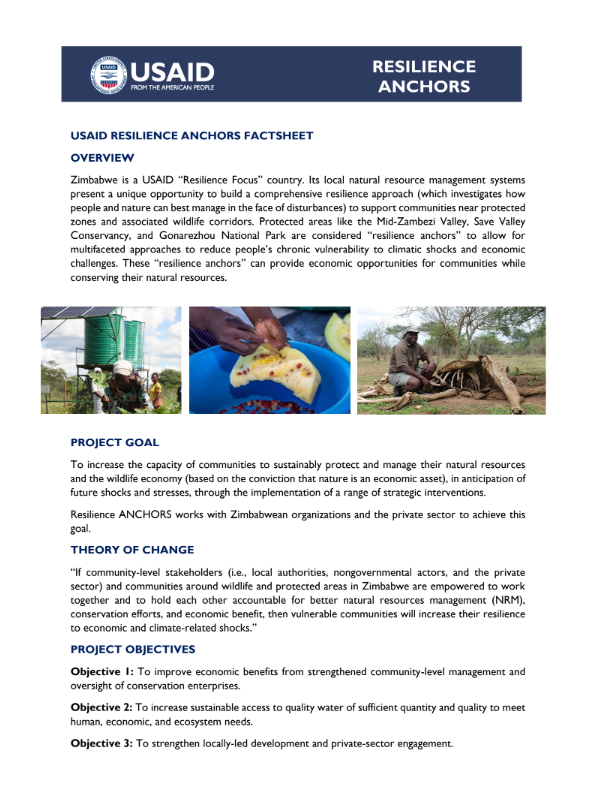 USAID Resilience ANCHORS Activity Fact Sheet | LandLinks